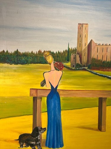 Dipinto olio castello - ad,