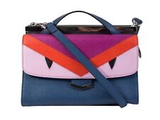 Borsa a mano Fendi Demi Jour Monster tracolla media blu rosa tracolla