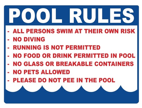 Regole piscina insegna - regole,