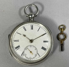 BELLISSIMO ANTICO OROLOGIO DA TASCA IN ARGENTO STERLING CON LEVA A FUSIBILE - 1880 g