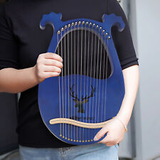 16 Corde Aklot Lyre Arpa Legno di Mogano con Tuning Wrench String Pick Set DE