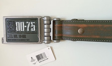 CINTURA OAKLEY PELLE MARRONE 00-75 CREST FIBBIA PIASTRA CINTURA PICCOLA UNISEX NUOVA CON ETICHETTE RARA