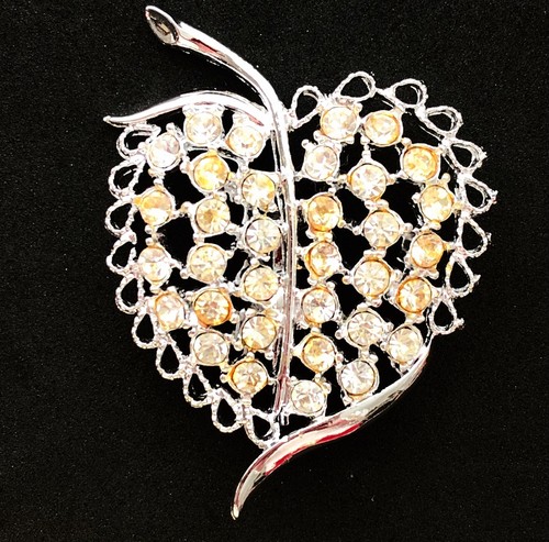 Spilla strass - , foglia