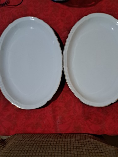 Pair oval serving plates - serving,