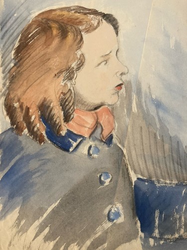 Dessin gouache carta 1950 - dessin,
