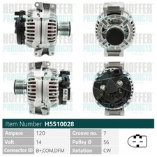 Generatore alternatore Hoffer Lima H5510028 per MERCEDES CLASSE CL203 W203 S203