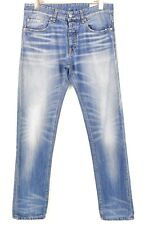 M. GRIFONI Jeans Uomo W31 Faded Whiskers Taglio Dritto Button Fly Denim