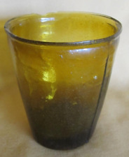 Porta XVIII 19esimo Vetro Soffiato Antico Ocra Paralume Lanterna N°2