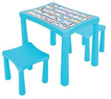 TAVOLINO CON 2 SEDIE SCATOLA BAMBINI BIEMME AZZURRO TAVOLINO