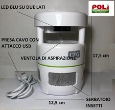 TRAPPOLA  ASPIRA ZANZARA ZANZARE CON LAMPADA UV LED 3W FINO 30 MQ CFG ZANZATRAP