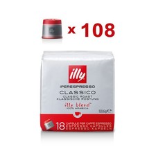 Illy 108 Capsule Caffè Iperespresso Classico Tostatura Media (Rosso)