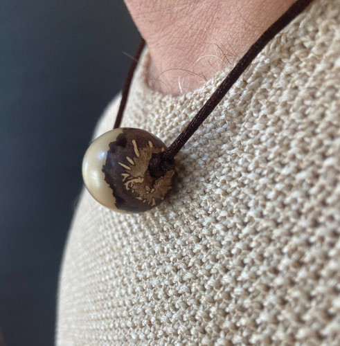 Collana uomo noce tagua - collana,