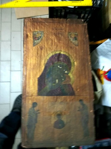 Grande quadro icona in legno - ,