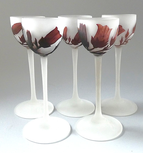 Verres pâte verre gravé - 5, de
