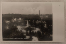 CARTOLINA NOVARA OLEGGIO GIARDINI PUBBLICI MONUMENTO AI CADUTI INIZIO '900