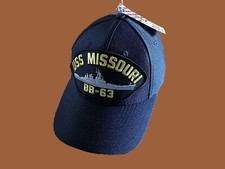 USS MISSOURI BB-63 U.S NAVY SHIP CAPPELLO BERRETTO UFFICIALE U.S.A. MILITARE BALL CAP MADE U.S
