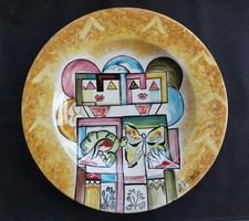 Ibrahim Kodra Piatto In Ceramica Manifattura Rossicone Milano 52 Cm