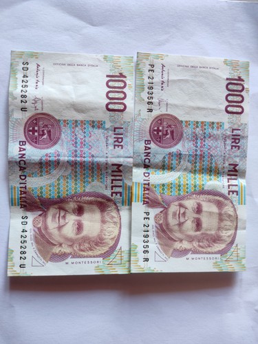 Due banconote 1000 lire - due,