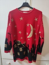 Maglia Donna Lunga Lana Disegno Nero E Oro.