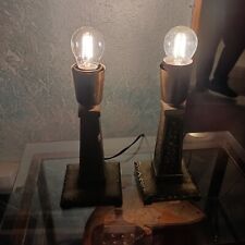 COPPIA DI LAMPADE IN OTTONE MASSICCIO DECORATE PRIMI  900