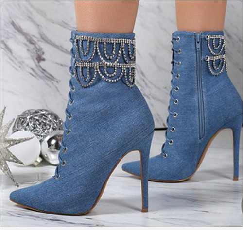 Women ankle boots - women, denim