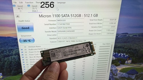 Micron 512gb 1100 2280 sata - 1100, m2
