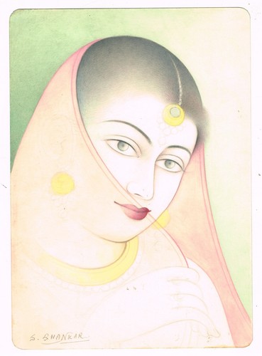 Indiano lady dipinto - dipinto, di