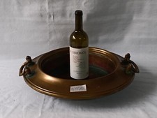 ANTICO GRANDE BRACIERE PORTA BRACE IN RAME E OTTONE Ø ESTERNO CM 45. CM40