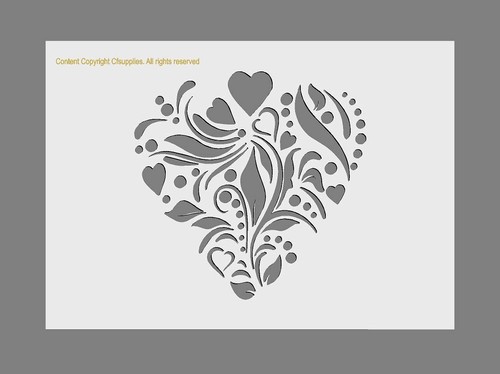 Mylar stencil heart - mylar,