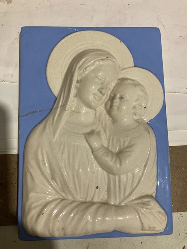Vecchia ceramica madonna con - ceramica,