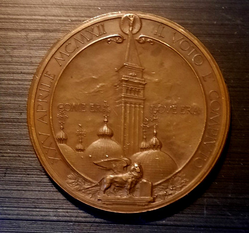 Medaglia venezia ricostr - medaglia,