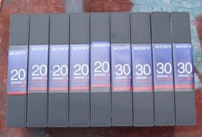 Lotto di 9 nastri Sony Betacam SP - 5 nastri BCT-20MA e 4 nastri BCT-30MA, scatola aperta