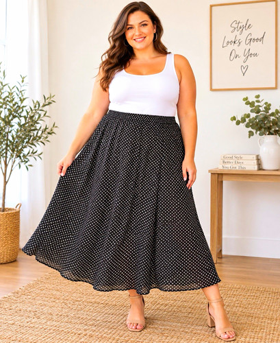 Maxi gonna donna - 3x, nera