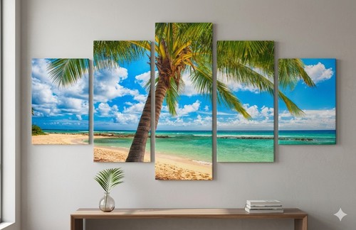 Quadro topico palma spiaggia