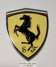 FERRARI EMBLEMA SCUDO LOGO STEMMA - LATERALE SX (ORIGINALE, USATO COME DA FOTO)