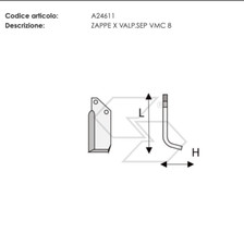 20 x ZAPPETTE ZAPPE MOTOZAPPA MOTOCOLTIVATORE VALPADANA VMC 9 H65 L165 40x6