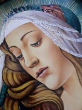 antica riggiola mattonella in ceramica Madonna Raffaello