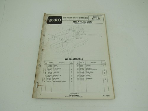 Manuale catalogo ricambi toro - ricambi,