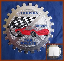 FERRARI TOURING SPORT CAR RALLYE - TARGA DECORATIVA ADESIVA ALLUMINIO