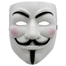 Maschera Colore Bianco Carnevale Halloween Donna Uomo V Per Vendetta I.3422