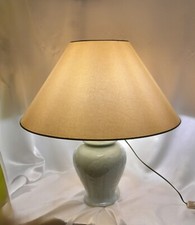 Lampada da tavolo in ceramica cinese stile Celadon, a forma di barattolo di zenz