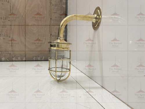 Solid brass gooseneck wall - brass,