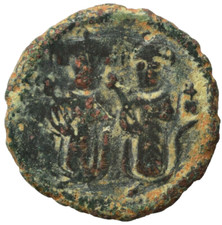 RARO arabo bizantino, omayyade "anonimo" pre riforma AE FALS zecca Baalbek