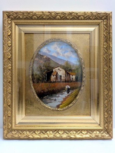 Dipinto olio firmato ovale - dipinto,