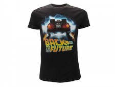 RITORNO AL FUTURO T-Shirt Maglietta Nera DeLorean  BTTF Back To The Future