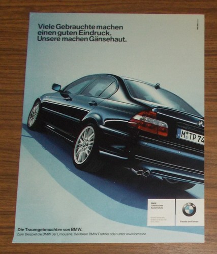 Seltene werbung bmw 3er - werbung,
