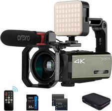 Videocamera ORDRO AX65 4K Full HD, zoom ottico 12X, schermo IPS da 3,5"