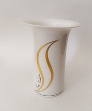 ♥ VASO IN CERAMICA BIANCA PIERRE CARDIN DESIGN DECORO ORO PARIS VINTAGE