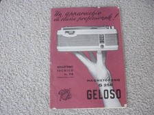 catalogo istruzioni per MAGNETOFONO GELOSO G 256 - completo - 1959
