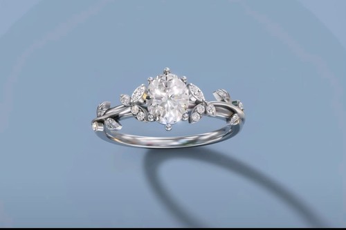 Anello ovale moissanite - in,